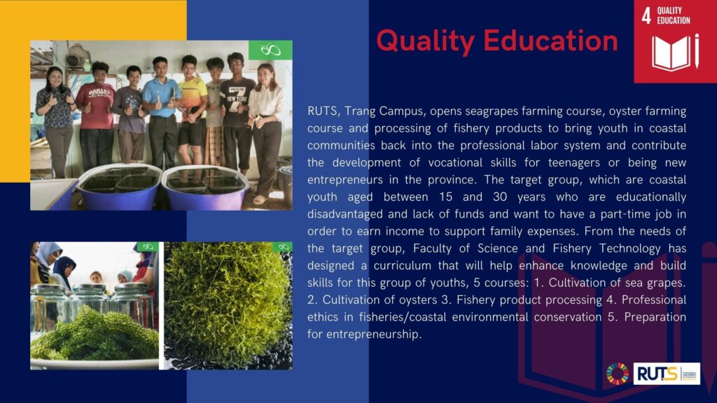 RUTS SDGs - 4.Quality Education YEAR 2021