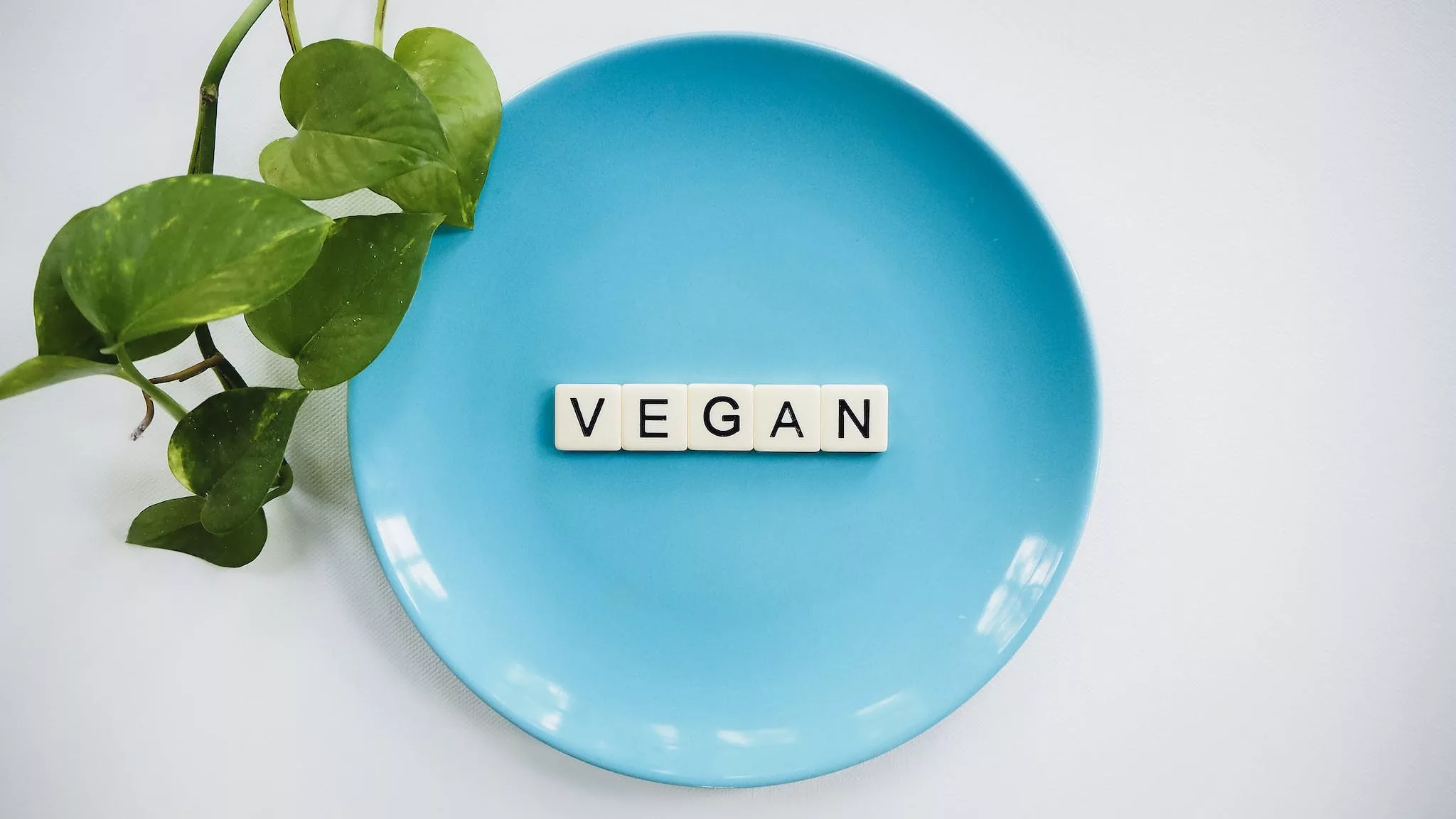 Scrabble Tiles in Blue Ceramic Plate